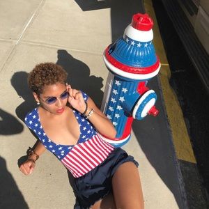 American Apparel Flag Bodysuit